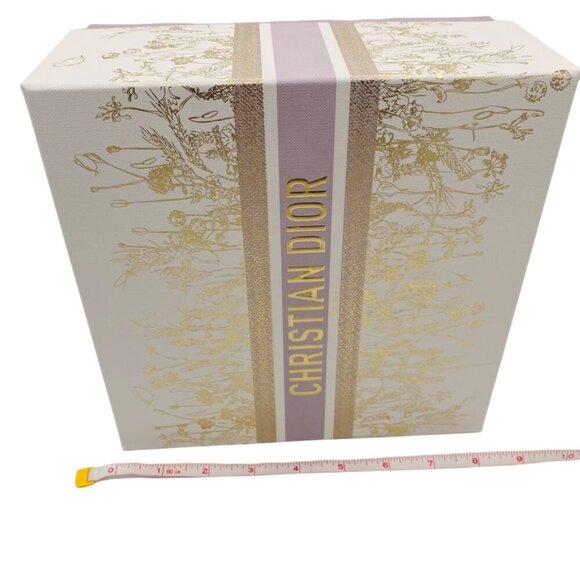 Dior Gift Box, Square White Gold Floral Design with Light Pink Logo Strip - NEW - Picture 4 of 8
